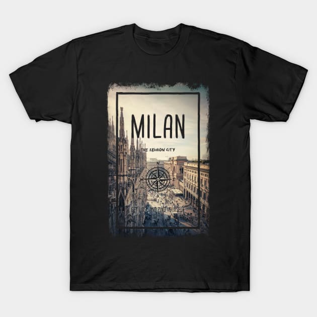 Milan city, Italy, the fashion capital of the world. T-Shirt by psychoshadow